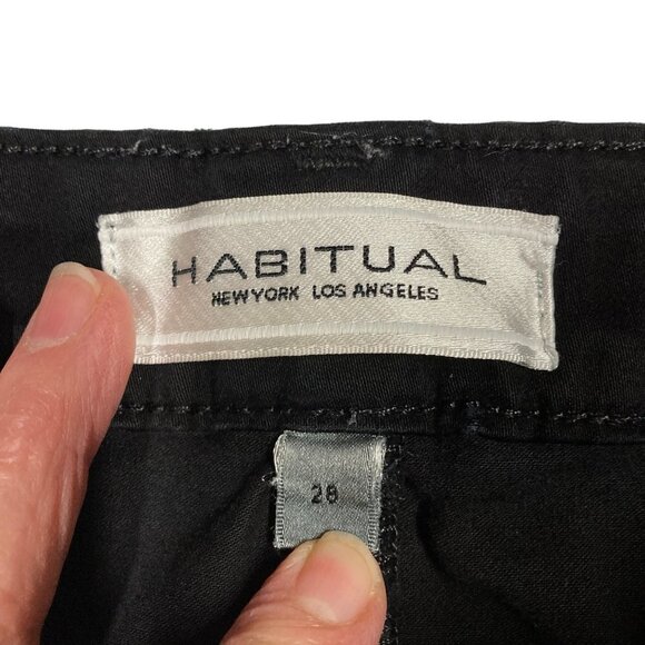 Habitual Black Jeans, Size 28, Skinny Straight Leg, Stretchy Soft Brushed Cotton - Picture 2 of 12